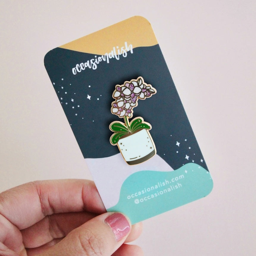 Pot of Orchids Enamel Pin