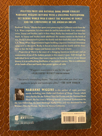 Properties of Thirst by Marianne Wiggins (Paperback)
