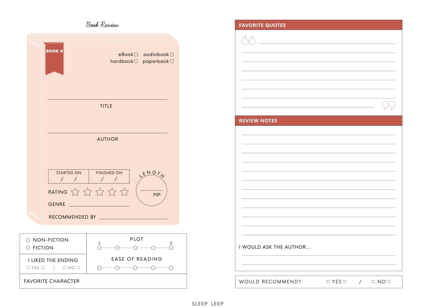 Reading Journal For Teens: For the Love of Books