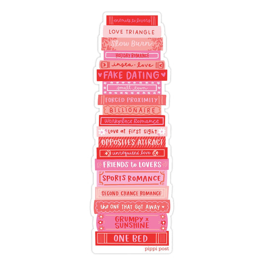 Romance Tropes Book Stack Transparent Bookmark