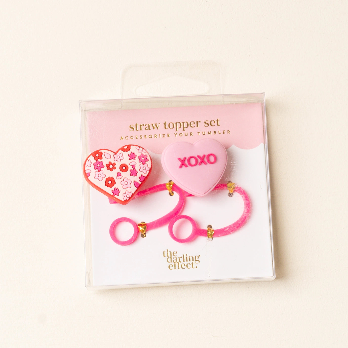 Straw Topper Set-Hugs & Kisses