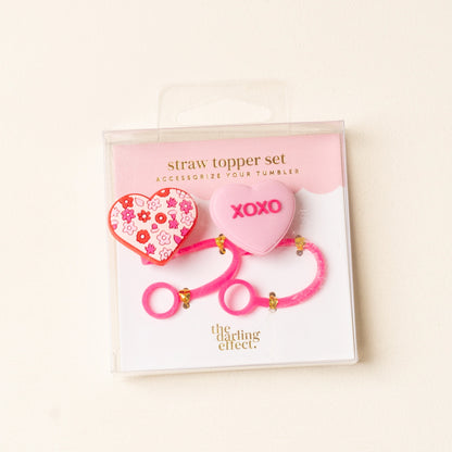 Straw Topper Set-Hugs & Kisses