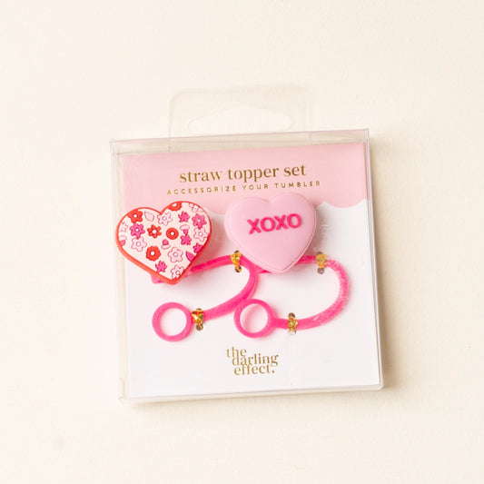 Straw Topper Set-Hugs & Kisses
