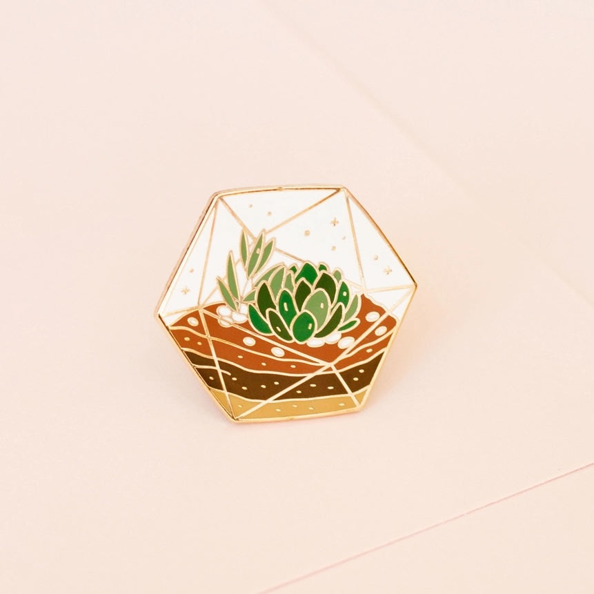 Succulent Terrarium Enamel Pin