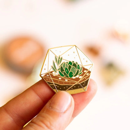 Succulent Terrarium Enamel Pin