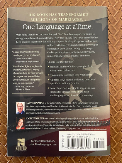 The 5 Love Languages Military Edition: The Secret to Love That Lasts by Gary D. Chapman, Jocelyn Green (Paperback)