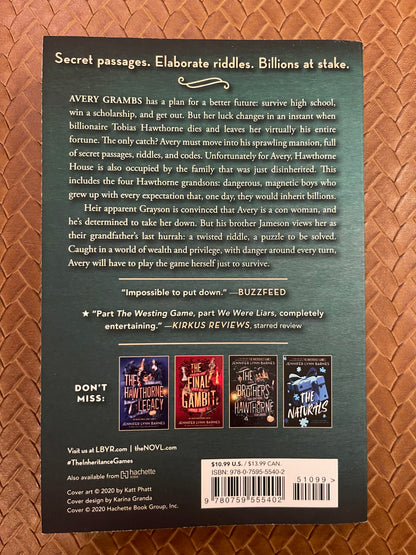 The Inheritance Games #1: The Inheritance Games by Jennifer Lynn Barnes (Paperback)