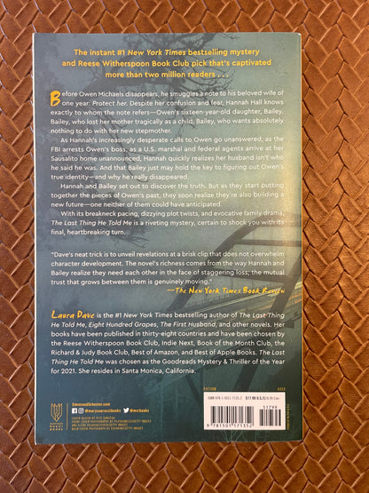 The Last Thing He Told Me by Laura Dave (Paperback)