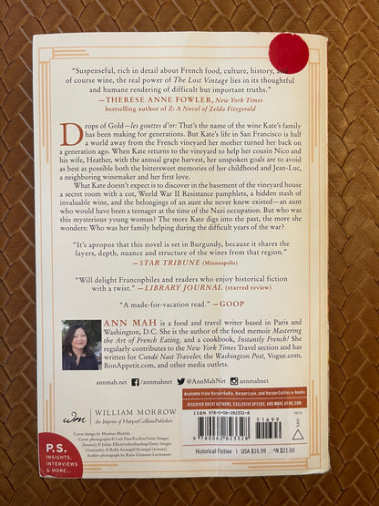 The Lost Vintage: A Novel by Ann Mah (Paperback)