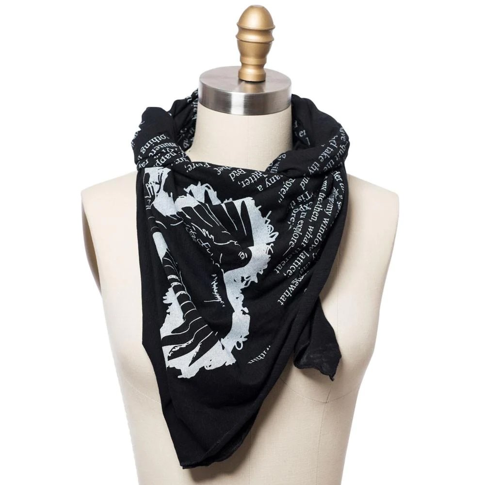 The Raven Lightweight Literary Scarf