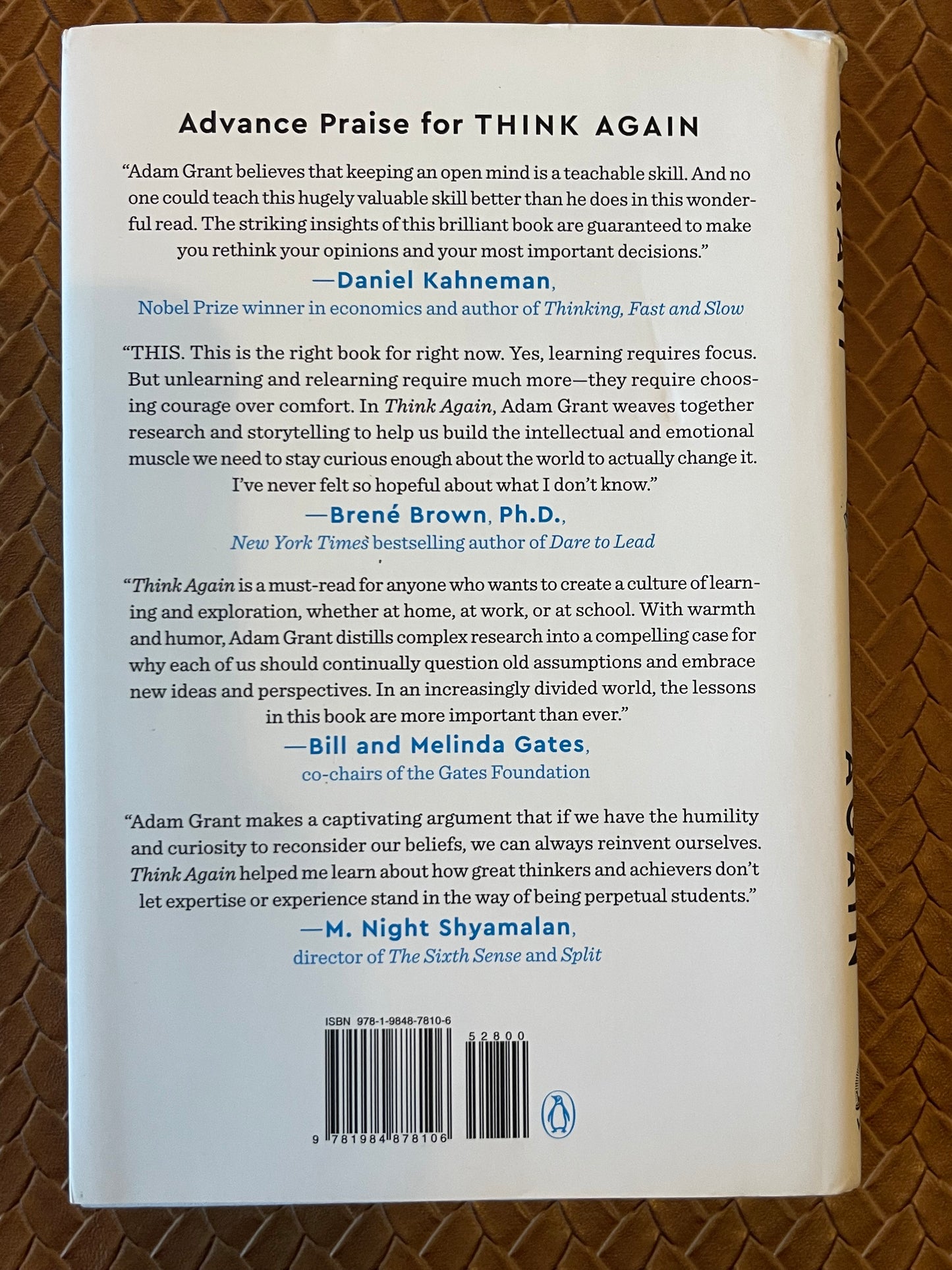 Think Again: The Power of Knowing What You Don't Know by Adam Grant (Hardcover)