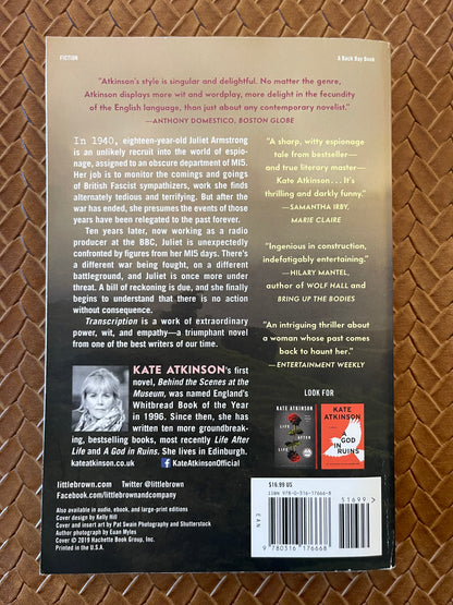 Transcription by Kate Atkinson (Paperback)