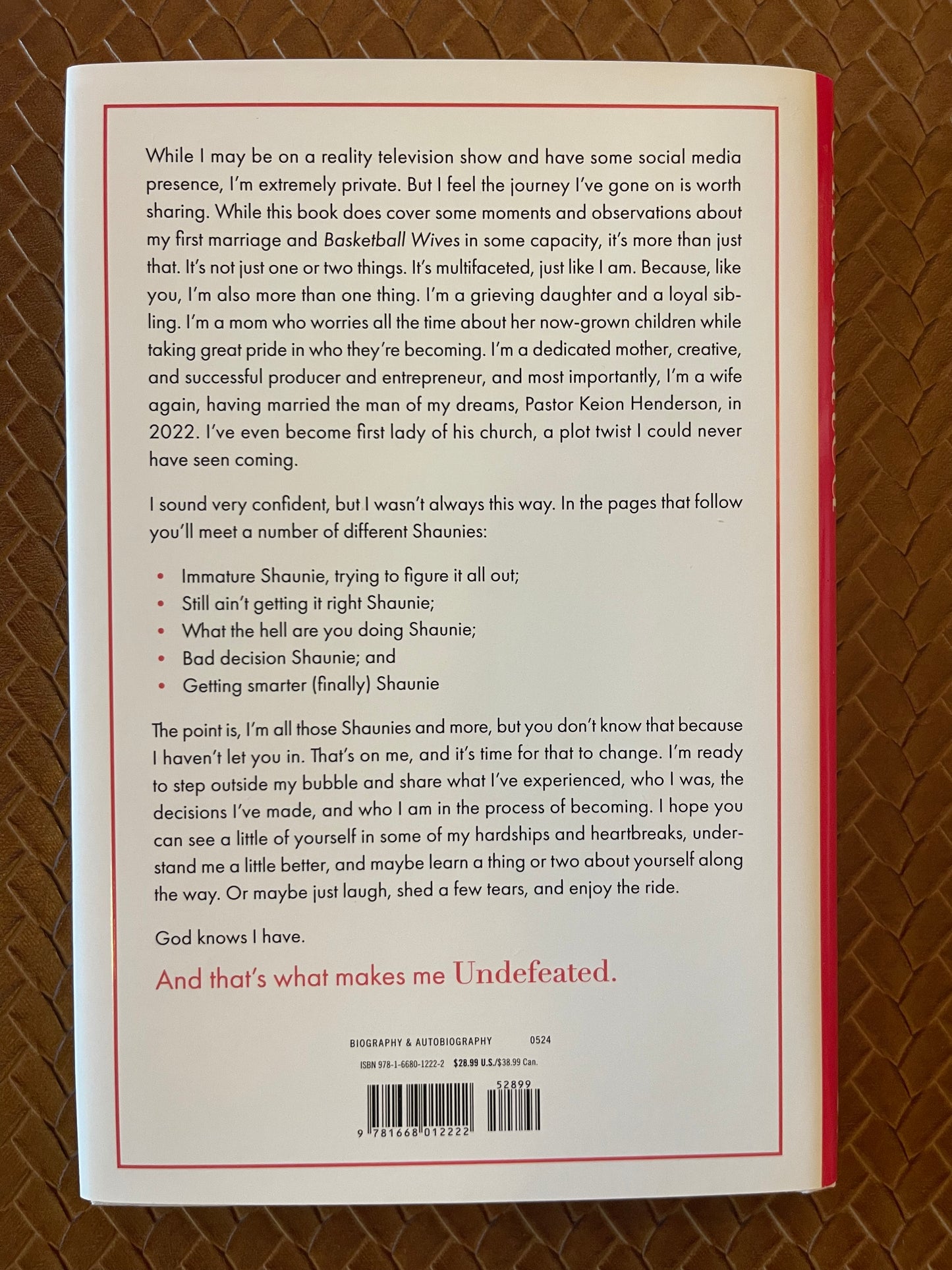 Undefeated: Changing the Rules and Winning on My Own Terms by Shaunie Henderson (Hardcover)