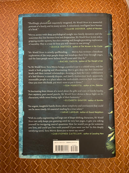 We Would Never by Tova Mirvis (Hardcover)