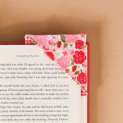 Corner Keeper Fabric Bookmark-Rose Garden