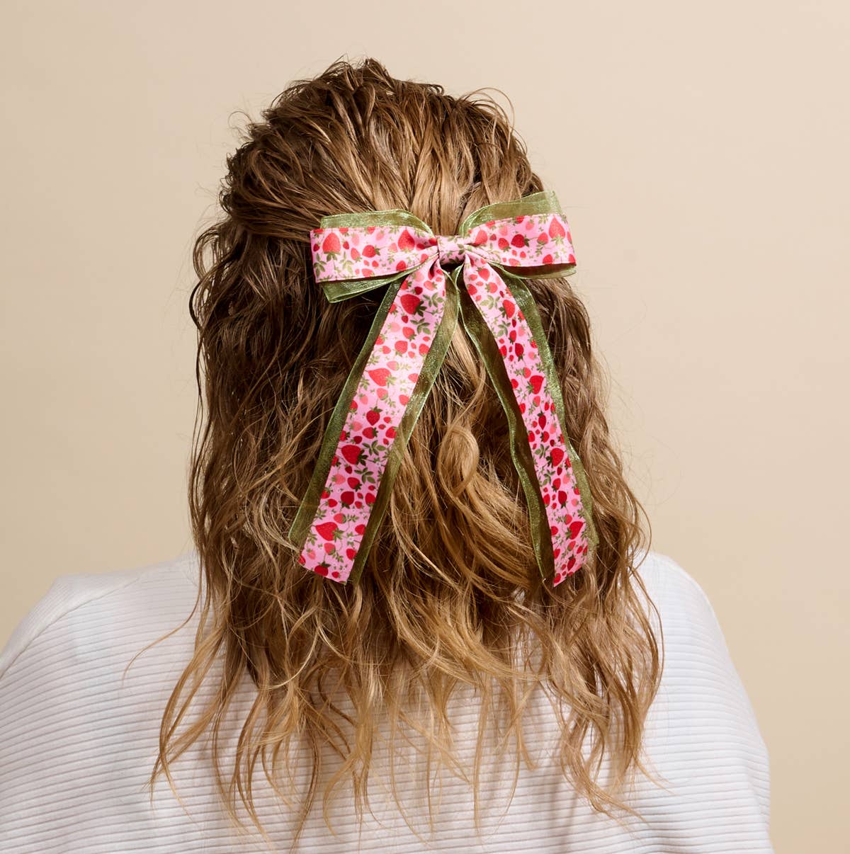 Lovely Layered Hair Bow-Strawberry Fields