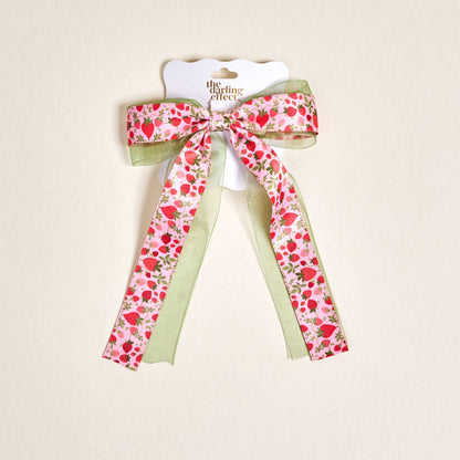 Lovely Layered Hair Bow-Strawberry Fields