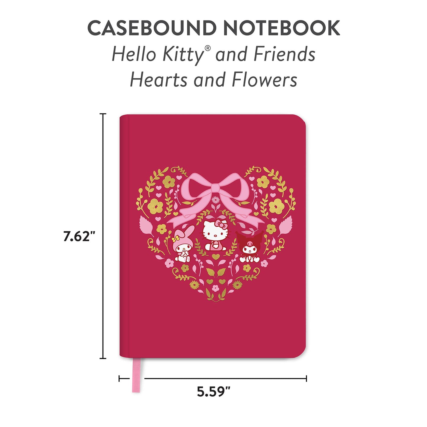 Hello Kitty & Friends Hearts and Flowers Casebound Notebook