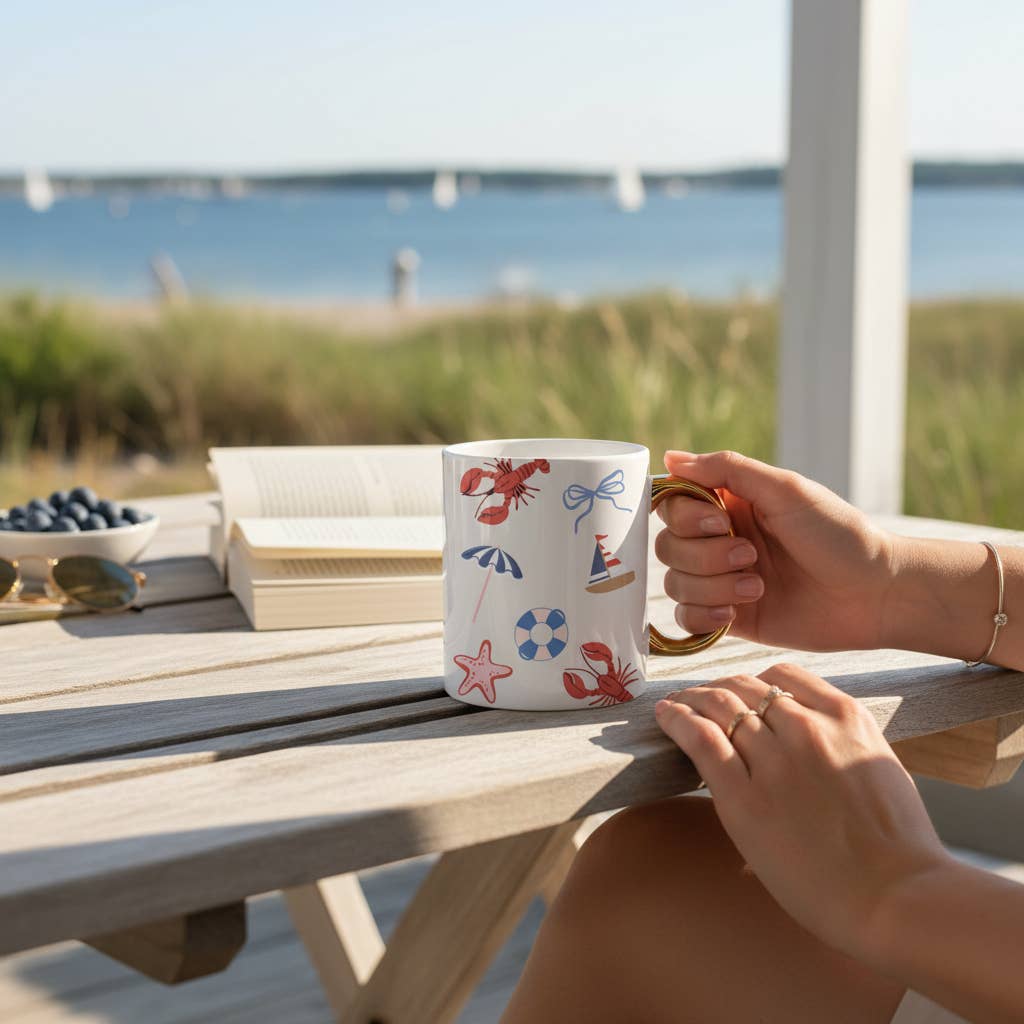 11 oz Cozy Cute Ceramic Mug: Book Shelfie