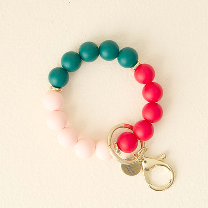 Hands-Free Keychain Wristlet-Holly Jolly