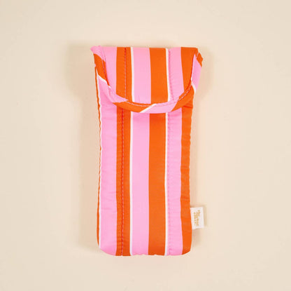 Puffy Sunglasses Case–Sicily Stripes Pink